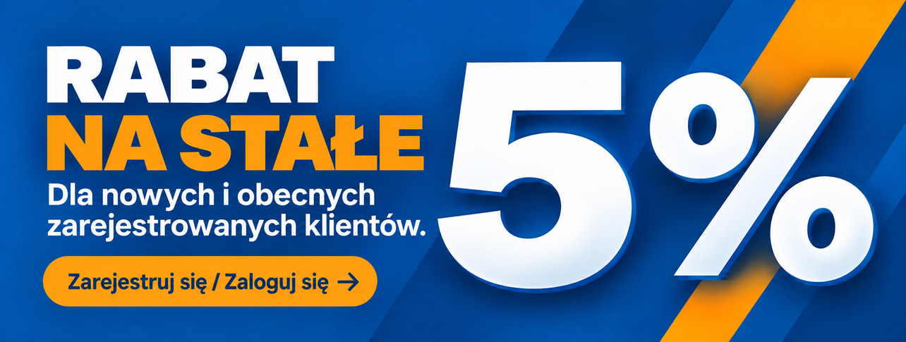 Stały rabat 5% dla zarejestrowanych klientów
