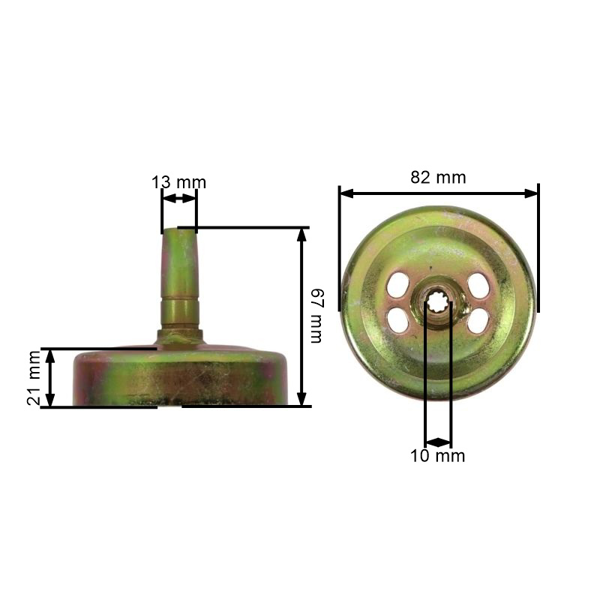 Bęben sprzęgła 9T do kos spalinowych Honda GX31 GX35 HHT31S HHT35S FG100 TL33 TL43 TL52 CG330 CG430 Robin NB411 NB351 MITSUBISHI GTL33 TL43 TL52 T180 T200 T240