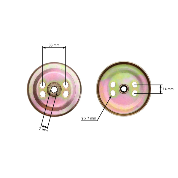 Bęben sprzęgła do kos spalinowych chińskich i kos spalinowych z marketów hobbystycznych na wale z 9 zębami