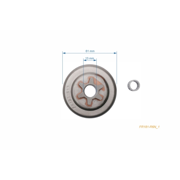 Bęben sprzęgła HS PARTS 3/8" 6 zębów Husqvarna 33 34 35 37 38 Jonsered 36 361 365 Dolmar 290E Partner 1612 1613 1614 1616 1618 22 330 Frontier FB35 Pioneer P-10 (OEM 507100551)