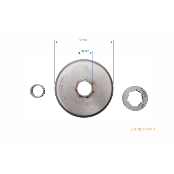 Bęben sprzęgła HS PARTS 3/8" 7 zębów do pił łańcuchowych Homelite VI125 XL100 XL102 XL103 XL104 XL112 XL114 XL122 XL123 XL76 330 350 350HG 360 410 VI123 (OEM A97056)