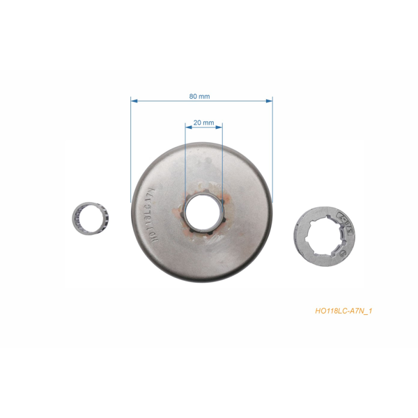 Bęben sprzęgła HS PARTS 3/8" 7 zębów do pił łańcuchowych Homelite VI125 XL100 XL102 XL103 XL104 XL112 XL114 XL122 XL123 XL76 330 350 350HG 360 410 VI123 (OEM A97056)