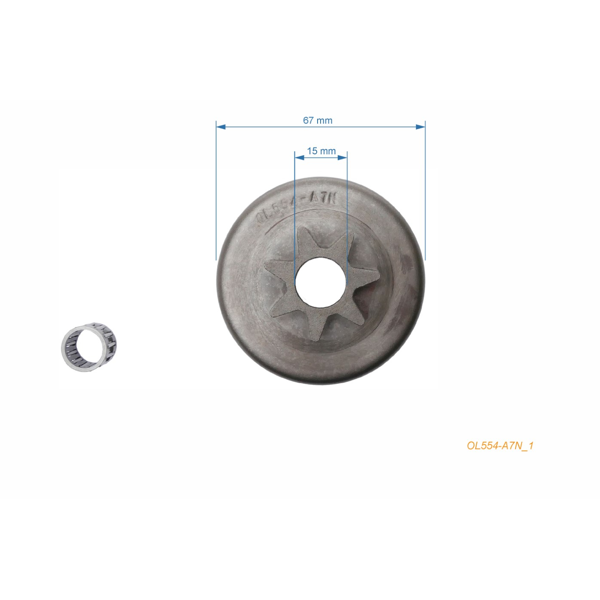 Bęben sprzęgła HS PARTS 3/8" 7 zębów do pił łańcuchowych OLEO-MAC Oleomac Olympyk 938 941 942 944 945 946 947 950 951 952 956 John Deere CS46 CS52