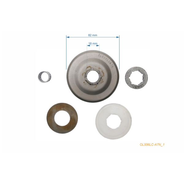 Bęben sprzęgła HS PARTS 3/8" 7 zębów do pił łańcuchowych OLEO-MAC Oleomac Olympyk 970 971 980 981 985 HD GS720 GS 820 John Deere CS71 CS81 (OEM 97000207)