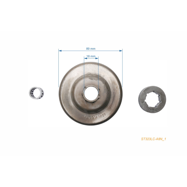 Bęben sprzęgła HS PARTS 3/8" 8 zębów do pilarek Stihl 050 051 075 076 (OEM 11116402026)