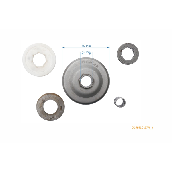 Bęben sprzęgła HS PARTS .404" 7 zębów do pił łańcuchowych OLEO-MAC Oleomac Olympyk 970 971 980 981 985 HD GS720 GS 820 John Deere CS71 CS81