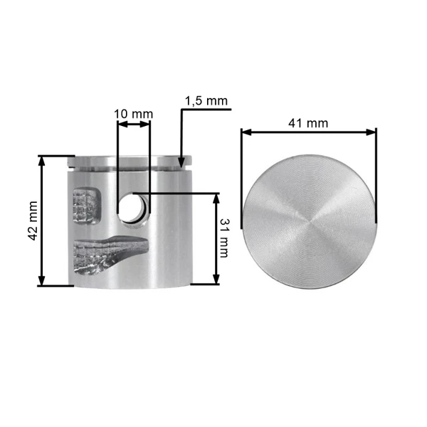 Cylinder kompletny z tłokiem HS PARTS do pił łańcuchowych Partner 742 842 840 Jonsered CS2138S McCulloch CS42S Mac 738 740 742 842 Poulan P4018AV S1970 41 mm (OEM 530071885)