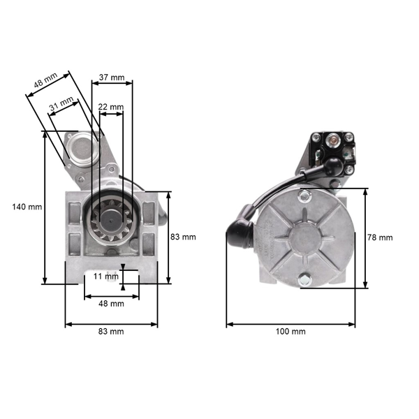 Elektryczny rozrusznik do silników Zongshen XP680 od roku produkcji 2023 (OEM 100148820-0001)