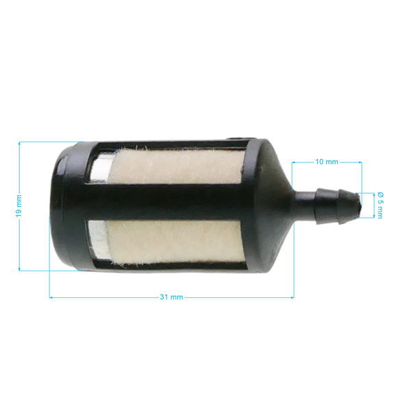 Filtr paliwa do pilarek, kos spalinowych i innego sprzętu ogrodniczego