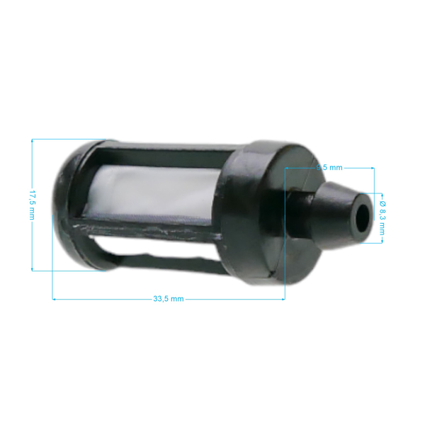 Filtr paliwa do pilarek, kos spalinowych i innego sprzętu ogrodniczego