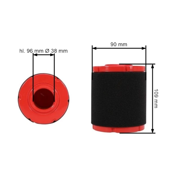 Filtr powietrza 109 mm x 90 mm x 38 mm do silników Zongshen XP620 (OEM 100064683)
