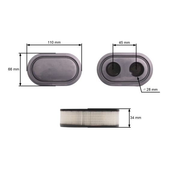 Filtr powietrza do silników Briggs & Stratton serii 500 500E 550E 550EX (OEM 593260 798452)