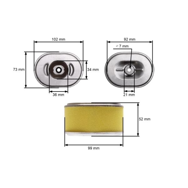 Filtr powietrza do silników Honda GX110 GX120 (OEM 17210ZE0821)