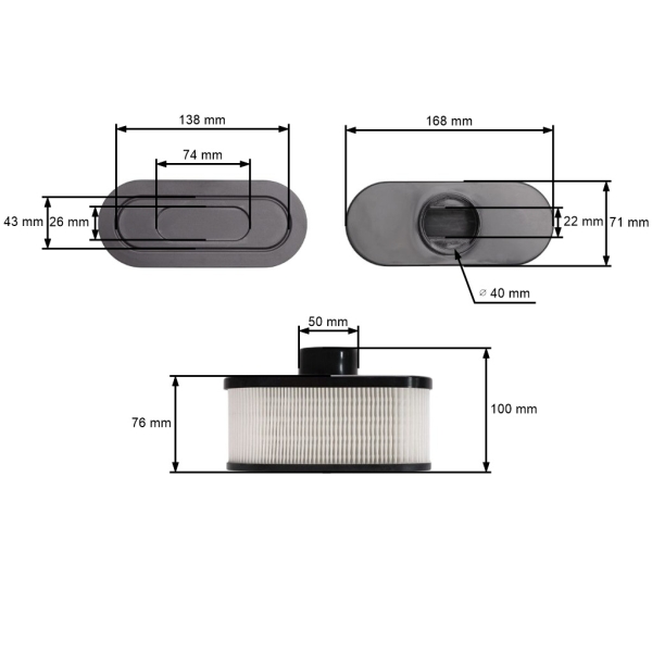 Filtr powietrza do silników Kawasaki (OEM 11013-7047)