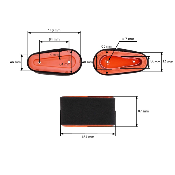 Filtr powietrza do silników Stiga GGP (OEM 118550199/0)