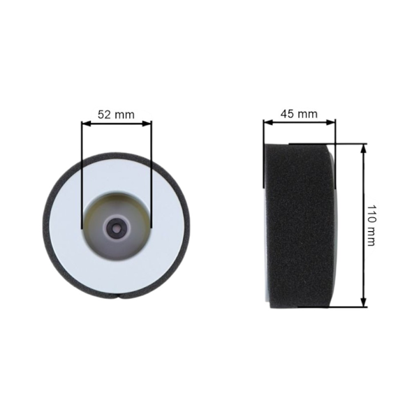 Filtr powietrza HS PARTS 105 mm x 52 mm x 45 mm do silników Yanmar L40 (114250 12580 114250-12580 1142-501-2580)