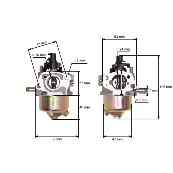 Gaźnik do chińskich kosiarek silnikowych i kosiarek z marketów hobbystycznych NAC NGP Loncin