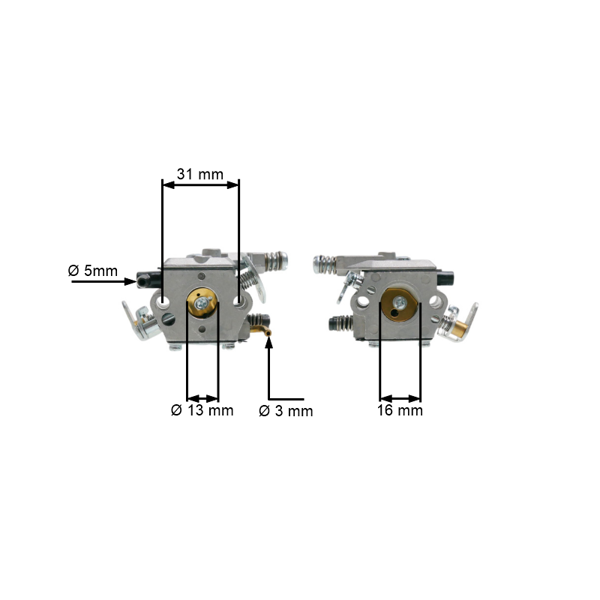 Gaźnik do chińskich pił łańcuchowych i pił z rynku hobbystycznego o pojemności silnika 25 cm3
