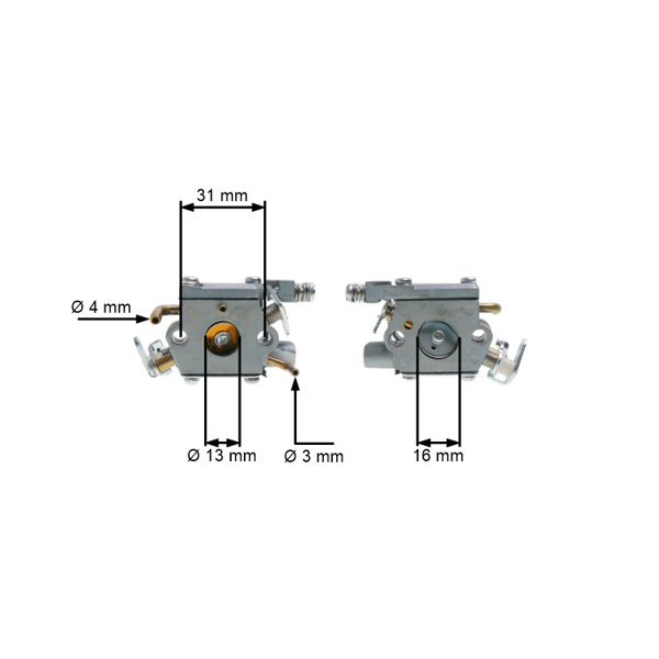 Gaźnik do chińskich pił łańcuchowych i pił z rynku hobbystycznego o pojemności silnika 25 cm3