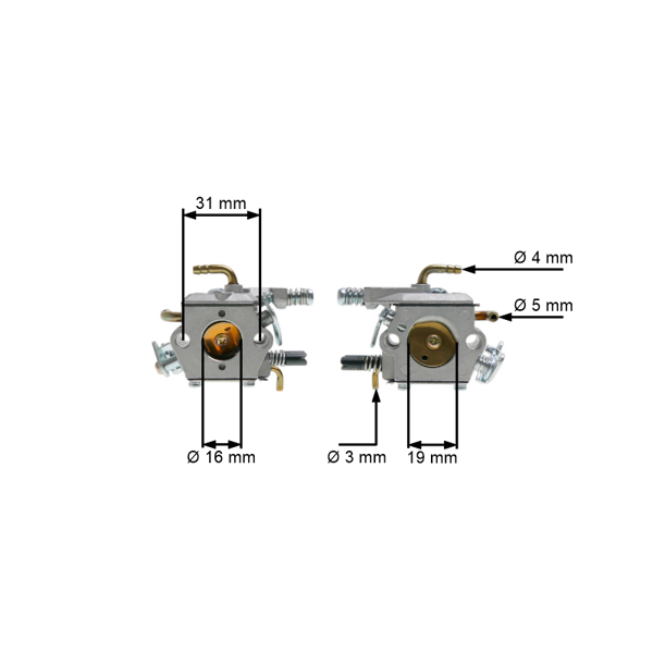 Gaźnik do chińskich pił łańcuchowych i pił z rynku hobbystycznego pojemność silnika 45 cc - 52 cc