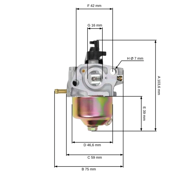 Gaźnik do kosiarek spalinowych NAC T375 T475 Fuxtec Hecht Garden Tool Einhell Rotenbach Arebos Brast Güde