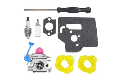 Gaźnik do podkaszarki Husqvarna 124R 125R 125RJ 128R 128RJ 125LDX 128C 128L 128LDX Jonsered BC2126 BC2128 CC2126 CC2128 GC2128 C GT2125 GT2128 McCulloch B28B B28P B28PS zestaw akcji 8 części (OEM 545081848)