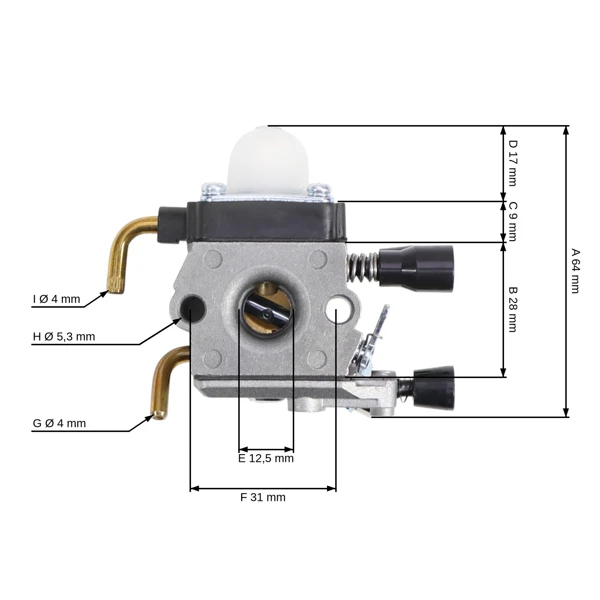 Gaźnik do podkaszarki Stihl FS38 FS45 FS46 FS55  zestaw akcji 11 części (OEM C1QS66 41371200600)