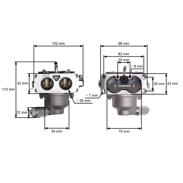 Gaźnik do silników Briggs & Stratton V-Twin 20,0 PS - 25,0 PS (OEM 799230 699709 499804)