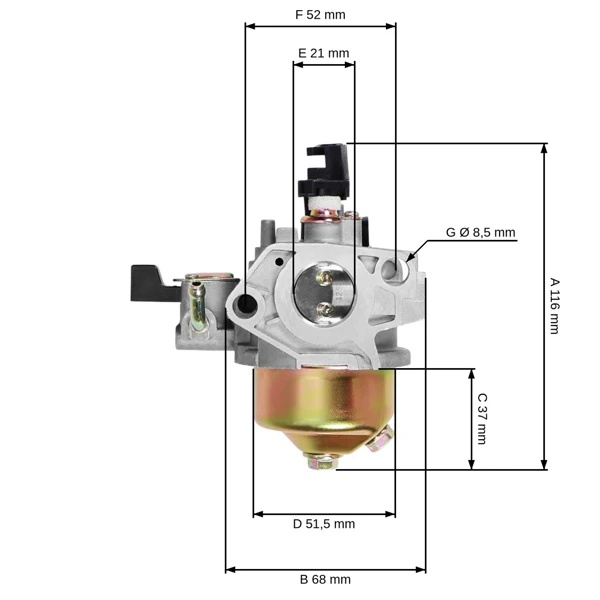 Gaźnik do silników Honda GX240 GX270 o mocy 8.0 PS - 9.0 PS (OEM 16100ZE2W71 1616100ZH9 16100-ZE2-W71 16100-ZH9-W21 1616100-ZH9-820)