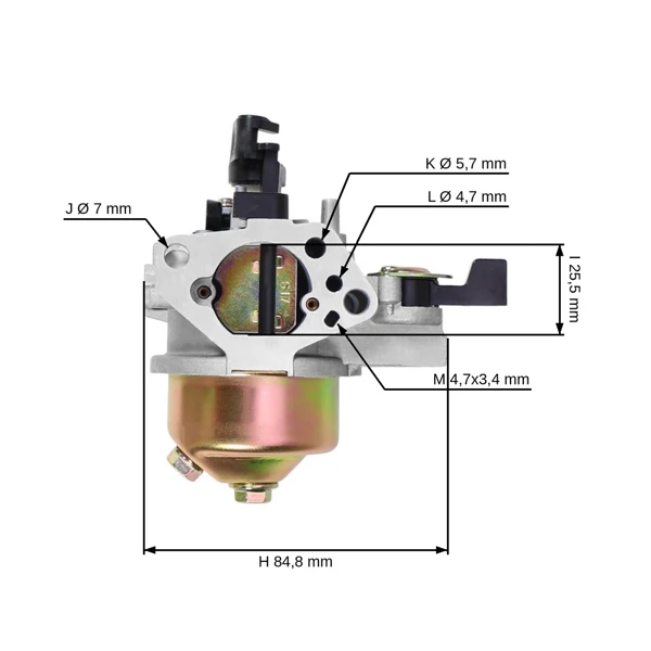 Gaźnik do silników Honda GX240 GX270 Zongshen 177F (OEM 16100-ZE2-W71 16100-ZH9-W21 16100-ZH9-820)
