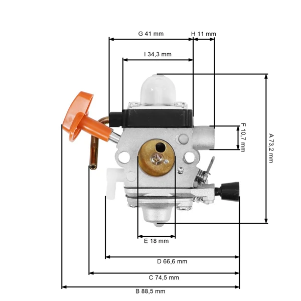Gaźnik do Stihl FS87 FS87R FS100 FS100R FS100RX FS110 FS110R FS110X FS110RX FS90 FS90R KM100R KM110R HT100 HT101 (OEM 41801200611)