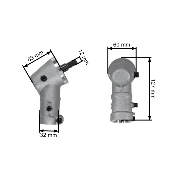 Głowica przekładniowa do wykaszarki Husqvarna średnica 28 mm gwint M12 x1,75 143RII 243R 243RJ 543RS 543RBX (OEM 537295802)