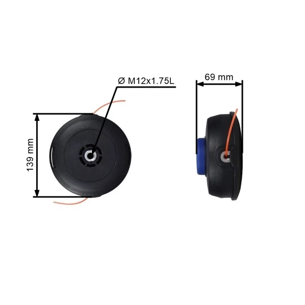 Głowica trimera T45 M12x1,75L do Husqvarna 240R 250R 250RX 335L 335RX 343R 345FX 345RX 355FX 555FX (OEM 544972603 578446801 531008602)