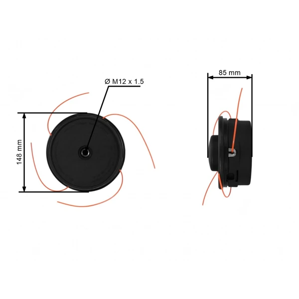 Głowica żyłkowa AutoCut 40-4 do Stihl FS160 FS220 FS260 FS280 FS290 FS310 FS350 FS360 FS400 FS410 FS450 FS460 FS480 M12 x 1,5 (OEM 40037102189)