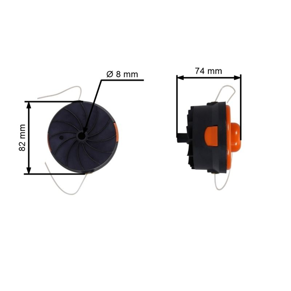 Głowica żyłkowa do wałka trymera Performance power Grizzly ERT450 o średnicy 7,85 mm