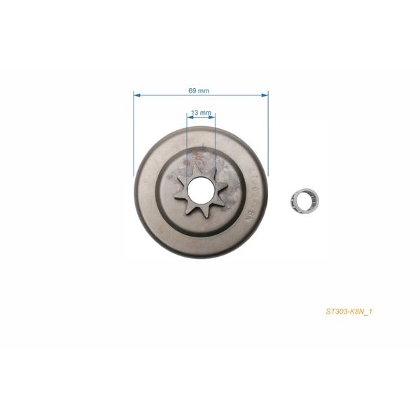 HS PARTS bęben sprzęgła 1/4" 8 zębów do pilarek Stihl 009 010 011 012