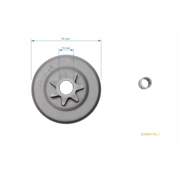 HS PARTS Bęben sprzęgła 3/8" 7 zębów do pilarek Solo 639 644 645 651 651SP