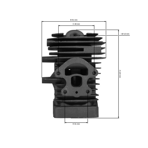 HS PARTS Cylinder kompletny z tłokiem do pił łańcuchowych Husqvarna 120 Mark II 230 235 235E 236 240 240E Jonsered CS2234 CS2238 McCulloch CS340 CS380 39 mm (OEM 545050418)