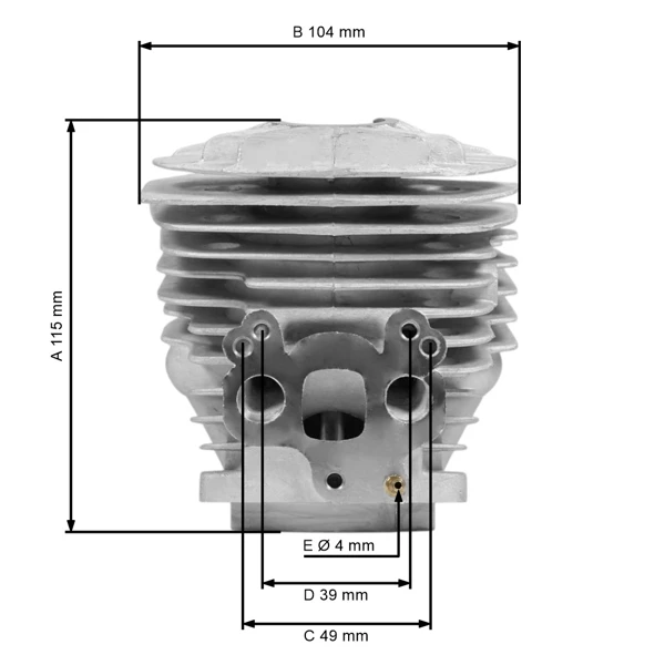 HS PARTS Cylinder kompletny z tłokiem do pił łańcuchowych Husqvarna 570 575 575XP 51 mm (OEM 537254102)