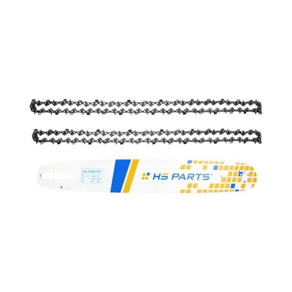 HS PARTS Profesjonalna prowadnica 16" (40 cm) 3/8" .050" (1,3 mm) + 2 x Łańcuch tnący 60 ogniw Ząb kwadratowy dla Stihl 036 044 056 066 MS290 MS310 MS360 MS361 MS362 MS391 MS440 MS441 MS462 MS460 MS640 MS650 MS660 MS500i