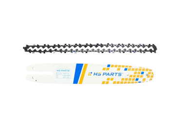 HS PARTS prowadnica 10" (25 cm) 3/8" .050" (1,3 mm) + Łańcuch tnący 40 ogniwa pełne dłuto do Partner 350 351 370 P420 Husqvarna T425 E316 E321 Dolmar PS330 PS33 PS34 Homelite 3300 CS40 Solo 613 Oleomac GS35 GS350