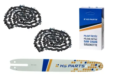 HS PARTS Prowadnica 12" (30 cm) 3/8" .043" (1,1 mm) + 2 x Łańcuch tnący 44 ogniwa Ząb kwadratowy dla Stihl MSE140 MSE141 MSE160 MS170 MS171 MS180 MS181 MS192 MS211 MS191T MSE141 MSA200C HT101 HT70 E140 023L