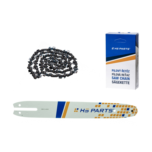 HS PARTS Prowadnica 12" (30 cm) 3/8" .043" (1,1 mm) + Łańcuch tnący 44 ogniwa do Stihl MSE140 MS170 MS192 MS171 MS191T MSE141 MSA200C HT101 HT70 E140 023L