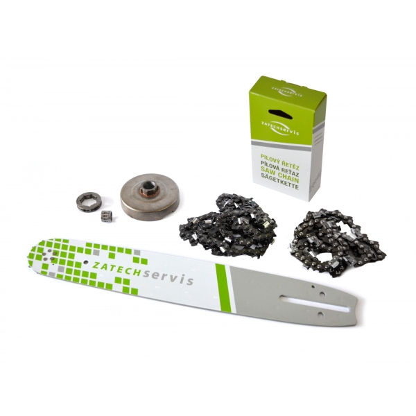 HS PARTS Prowadnica 14" (35 cm) 3/8" .050" (1,3 mm) + 2 x łańcuch piły 52 ogniwa ząb kwadratowy + Bęben sprzęgła Partner 350 351 370 390 420