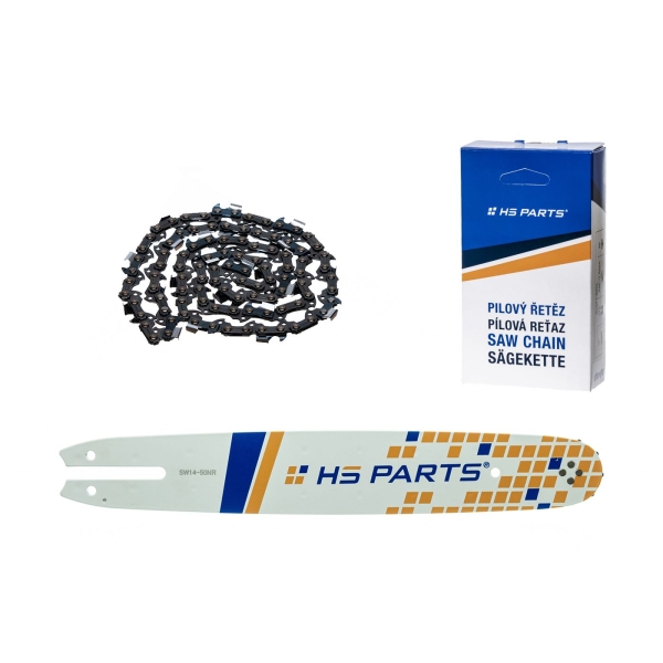 HS PARTS Prowadnica 14 "(35 cm) 3/8" .050" (1,3 mm) + Łańcuch piły 50 ogniw Kwadratowy ząb do Stihl MS160 MS170 180 MS191 MS192 MS200T MSE200 MS210 MS231 MS241