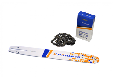 HS PARTS Prowadnica 14" (35 cm) 3/8" .050" (1,3 mm) + Łańcuch tnący 52 ogniwa Ząb kwadratowy do Husqvarna 36 41 136 137 141 236 240 T435 335XPT 333 334 Jonsered 2035 2115 2117 2138 CS2234 CS2236T Solo 614 630 633 636