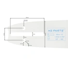 HS PARTS Prowadnica 15" (38 cm) 3/8" .058" (1,5 mm) 56 ogniw  dla Husqvarna 61 66 266 268 272 365 372XP 281 298 380 385 585 Solo 665 670 681 Jonsered 2077 2171 Dolmar PS6400 Shindaiwa 285 577 Makita DCS6400 DCS7301