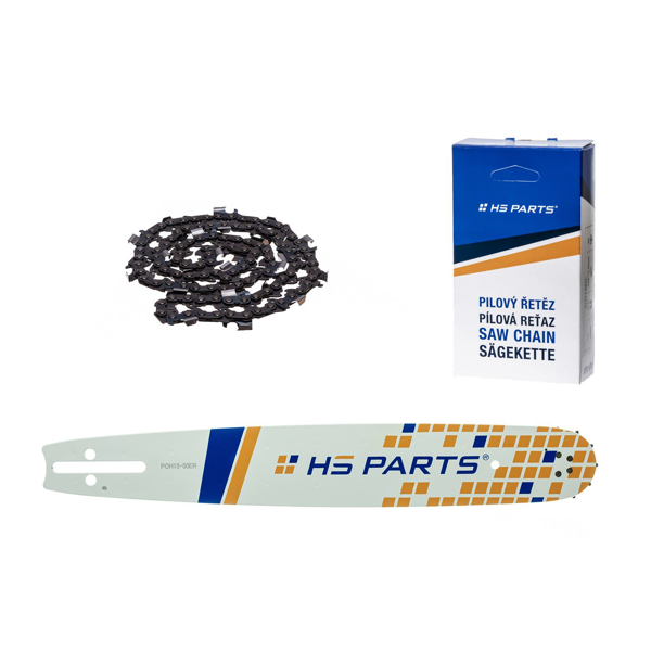 HS PARTS Prowadnica 15" (38 cm) 3/8" .058" (1,5 mm) + Łańcuch tnący 56 ogniw Zęby kwadratowe do Husqvarna 40 55 242 254 262 339XP 353 357 359 T435 445 455 460 550 560XP