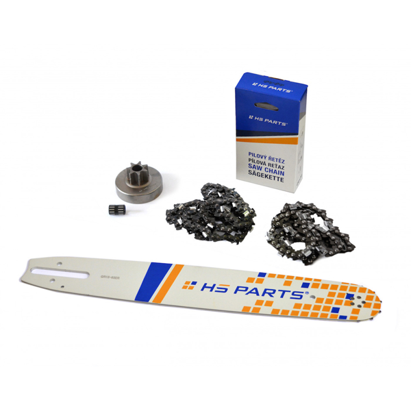 HS PARTS Prowadnica 15" (38 cm) 3/8" .063" (1,6 mm) + 2 x Łańcuch tnący 56 ogniw ząb kwadratowy + Bęben sprzęgła do Stihl 038 MS380