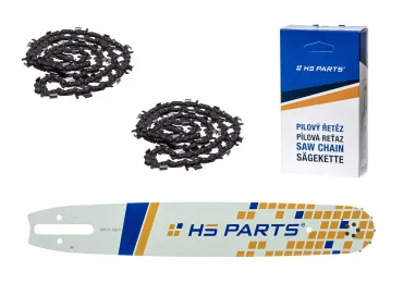 HS PARTS Prowadnica 15" (38 cm) 3/8" .063" (1,6 mm) + 2 x Łańcuch tnący 56 ogniw zęba okrągłego do wykonywania pił i desek pasuje do Stihl 044 048 MS310 MS360 MS361 MS362 MS440 MS441 MS462 MS460 MS640 MS650 MS660 MS500i